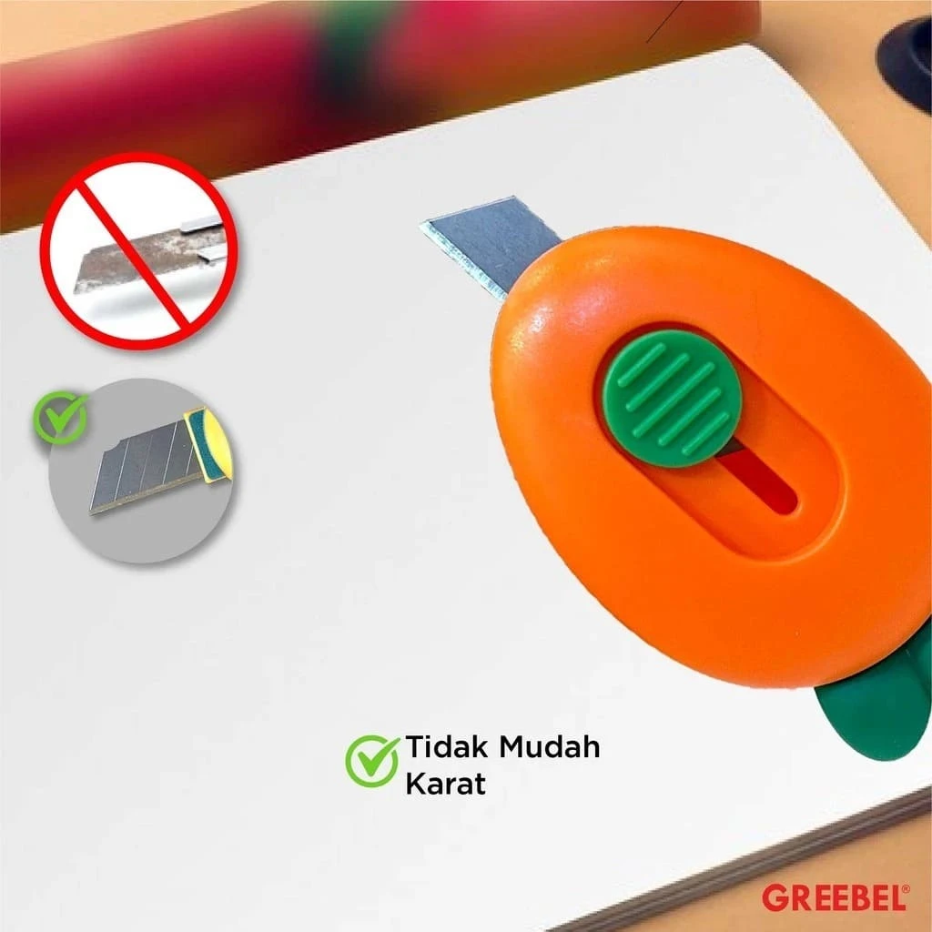 Cutter Greebel Mini MC-1006 / Pisau Pemotong Ukuran Mini / Kater Karakter Lucu Motif Wortel